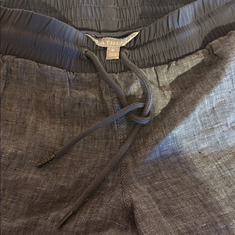 Athleta Charcoal Linen Drawstring Pants